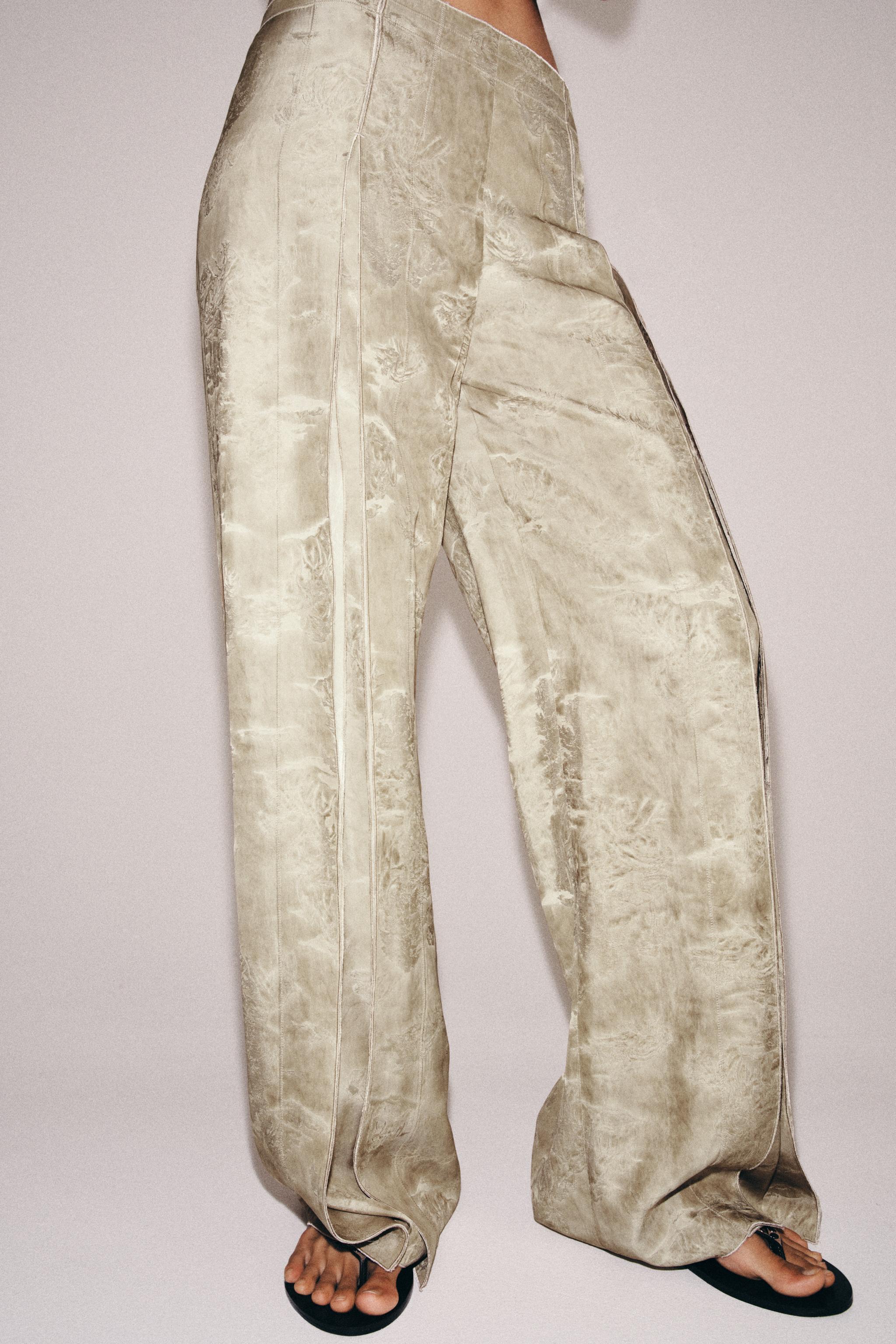 ZW COLLECTION JACQUARD WIDE LEG PANTS